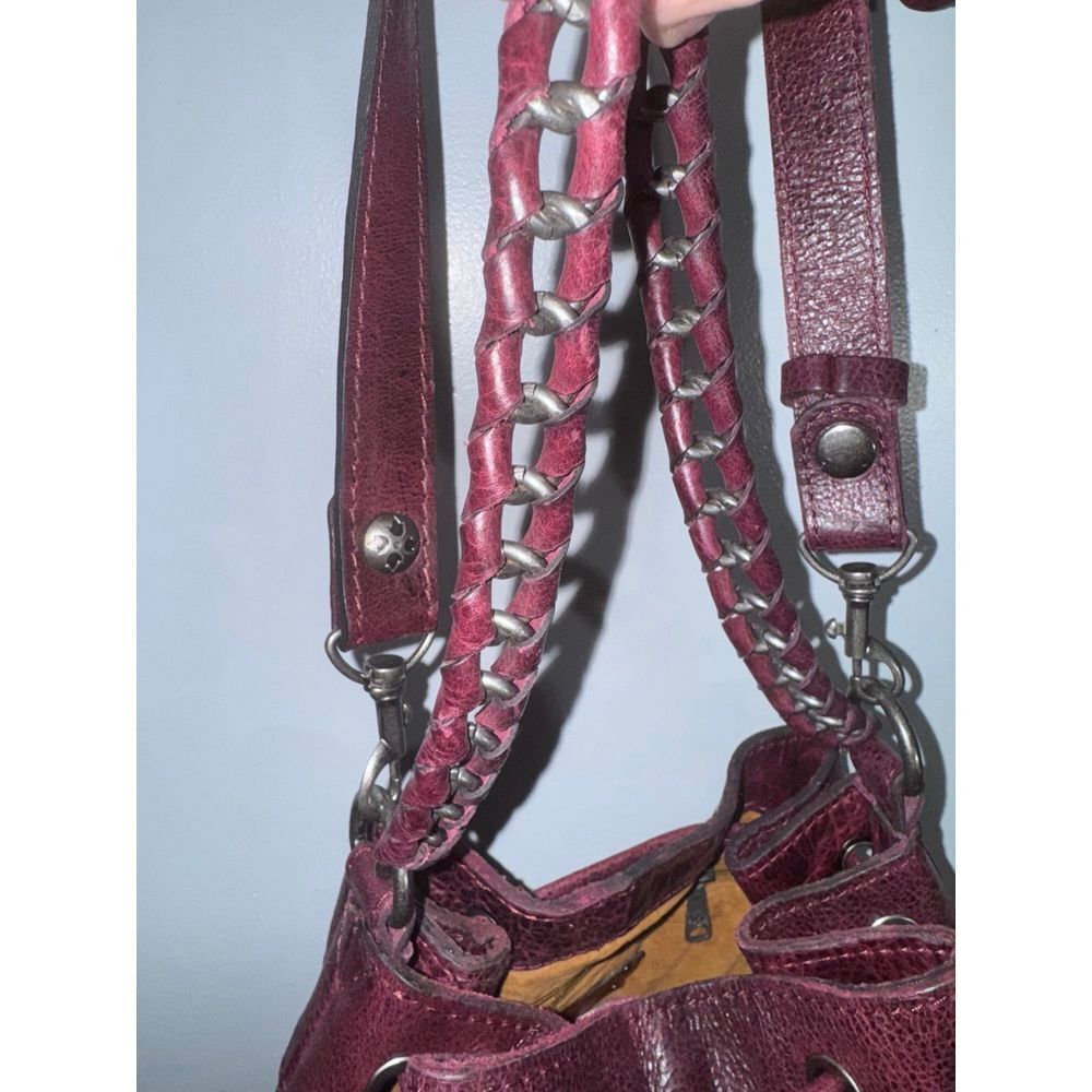 Patricia Nash Martina crossbody drawstring bag grommets and lacing burgundy‎ red - Picture 2 of 12